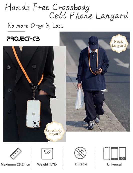 Project-cb 10mm-Diameter 120cm or 130cm length Phone Crossbody Lanyard