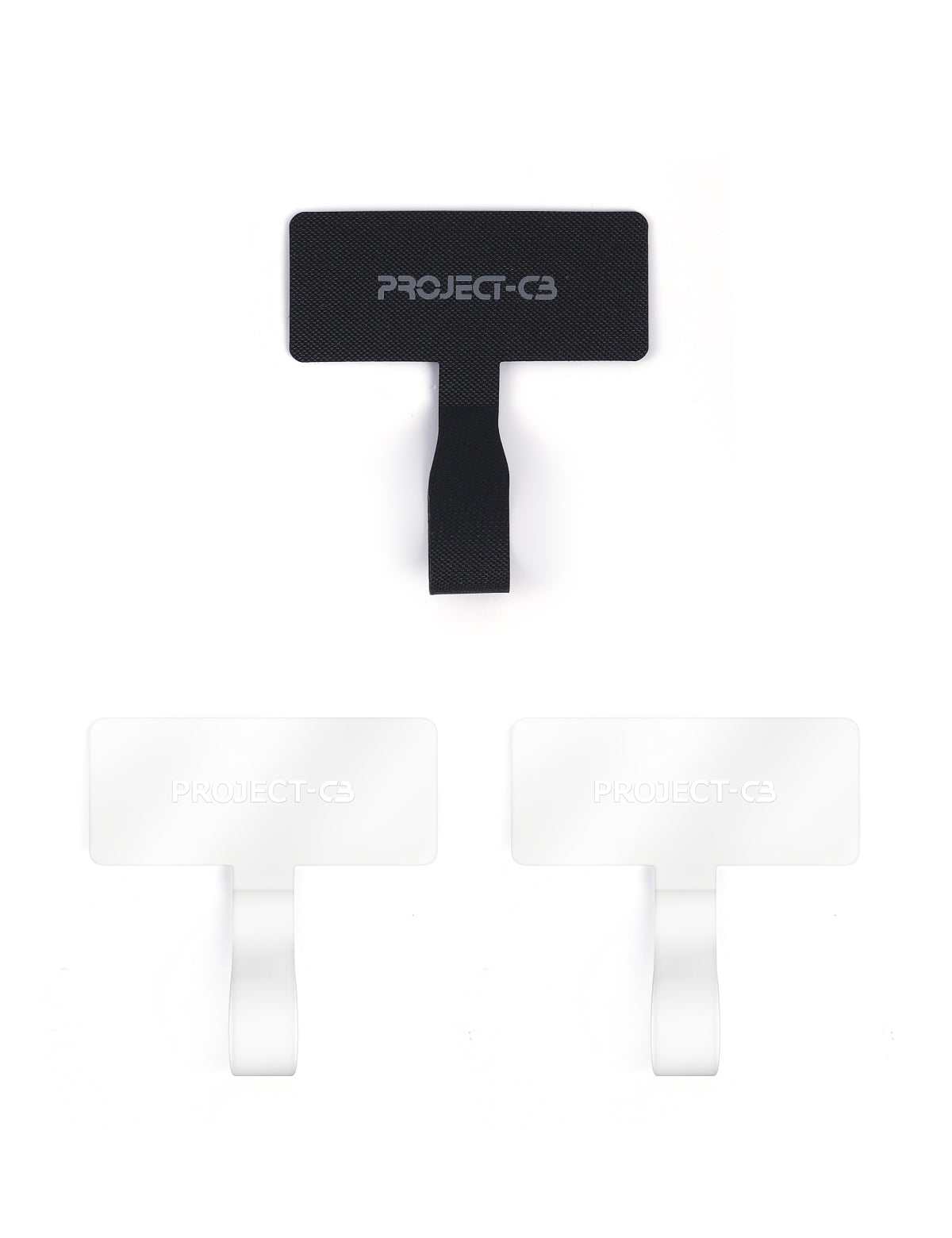 project-cb Phone Tether Tab 3,Finger ring Patch, Phone Key Ring, Clear Tab for Lanyard, Strap Patch