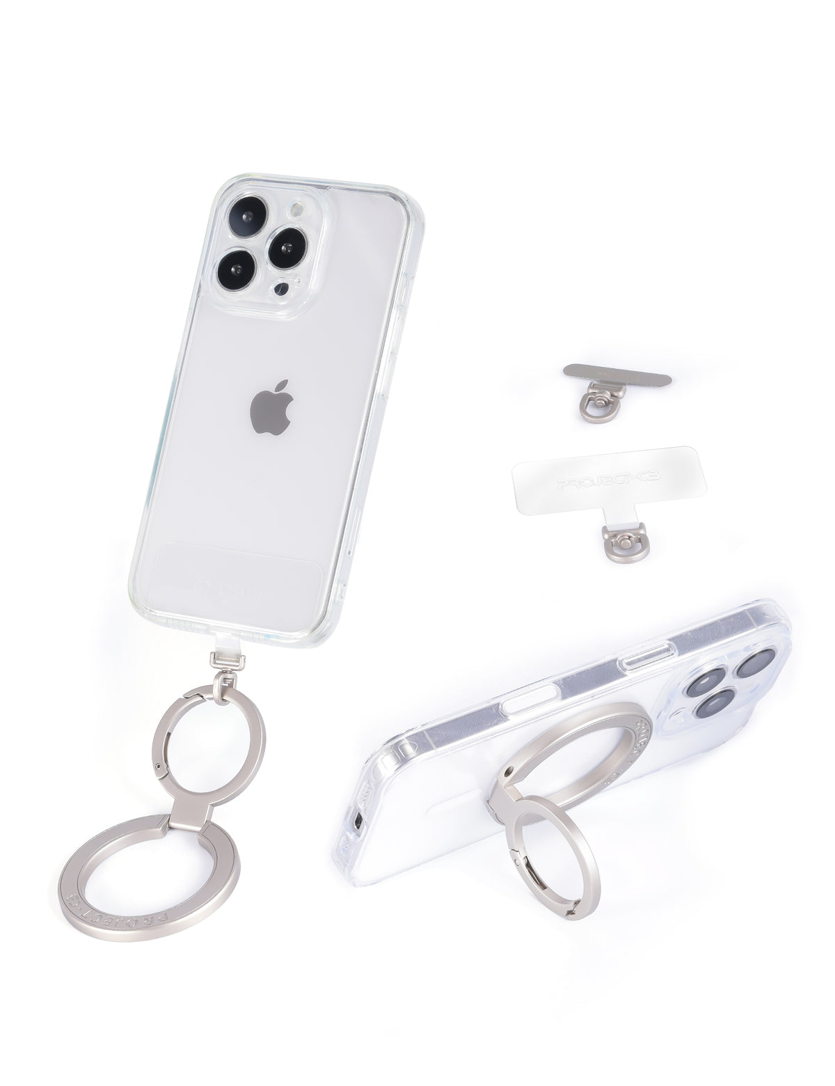 project-cb Phone Metal Tether Tab, Lanyard Patch, Phone Stand Key Ring, Ring Holder, Strap Tab