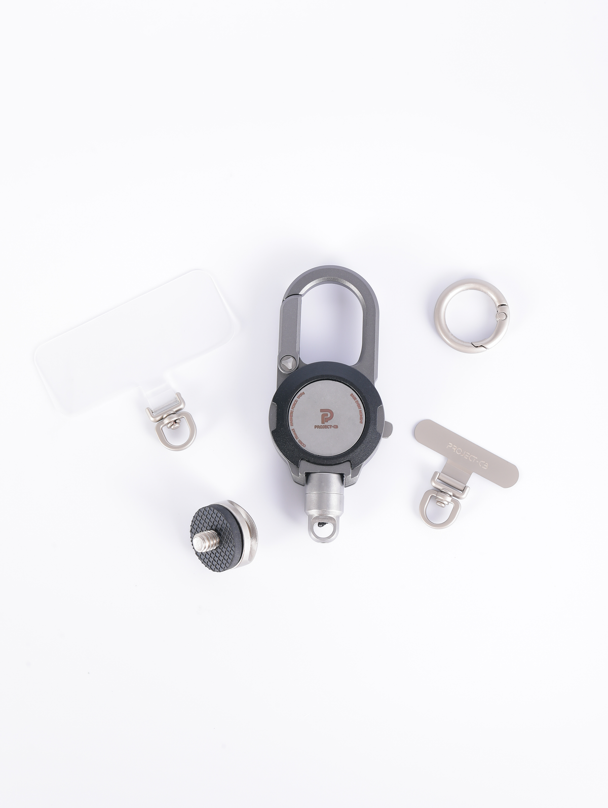 Project-cb Retractable Reel with Phone Tether Tabs, Magnetic Aluminum Cord Reel for Phone & Pocket 3
